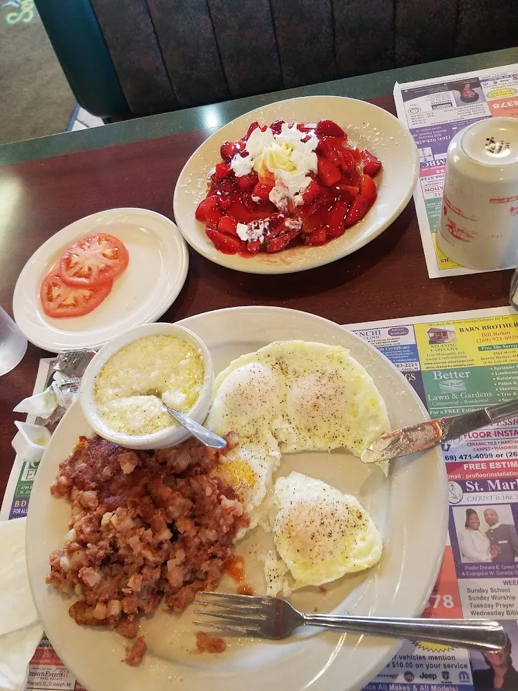 Corned Beef Hash Strawberry Pancakes
